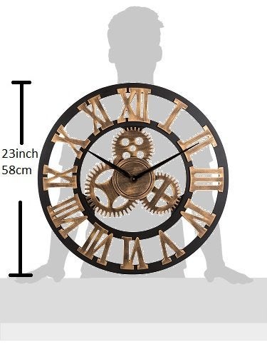 Oldtown Clocks 23" inch Noiseless Silent Non-Ticking Gears Not Moving Wall Clock (Roman Numeral,Anti-Bronze) - Image 5