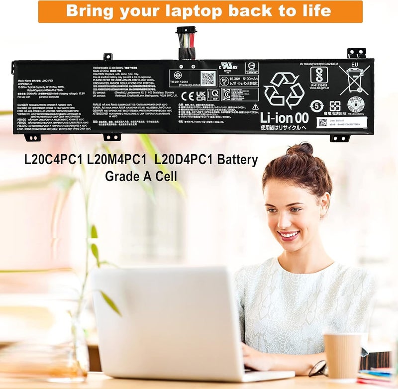 WISTAR L20C4PC1 Laptop Battery for Lenovo Legion 5 Pro-16ACH6 16ACH6H 16ITH6 16ITH6H Legion 5-15ITH6 15ITH6H 15ACH6 15ACH6A 15ACH6H Legion 7-16ITHg6 16ACHg6 Series L20M4PC1 L20D4PC1 80Wh - Image 4