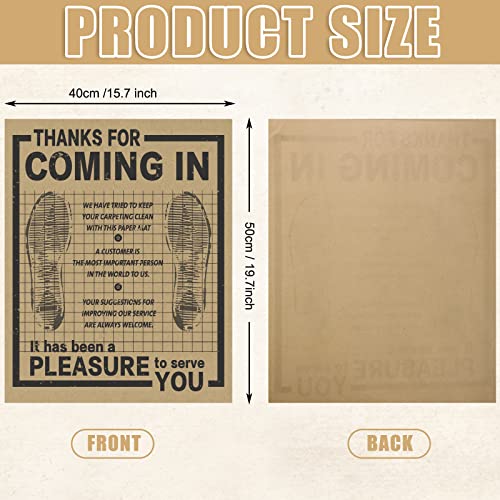 Woanger 800 Pcs Bulk Disposable Car Paper Floor Mats Automotive Kraft Paper Floor Mats for Vehicles Printed with Cute Footprint and Words for Car Dealerships 20 x 16 Inch(Brown) - Image 2