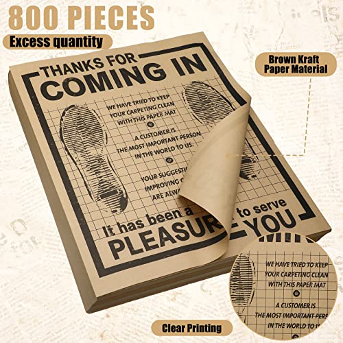 Woanger 800 Pcs Bulk Disposable Car Paper Floor Mats Automotive Kraft Paper Floor Mats for Vehicles Printed with Cute Footprint and Words for Car Dealerships 20 x 16 Inch(Brown) - Image 3