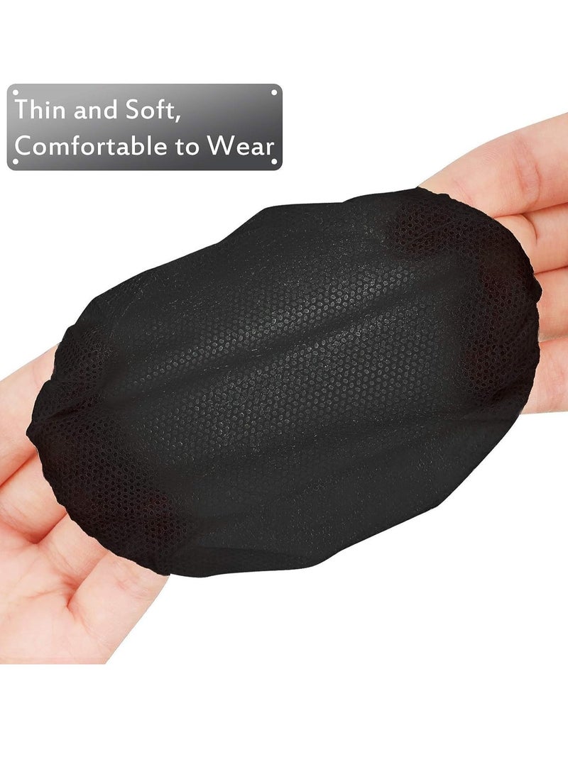 Disposable Headphone Covers Non-Woven Sanitary Headphone Ear Covers Black Fabric Headset Covers Ear Pad Covers for Headphones Dust-Proof Sanitary Headset Ear Pads 10-12cm 100 Pieces Black  - Image 4