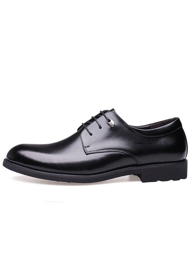 Cartelo British Leather Business Formal Casual Men's Low-top Lace-up Leather Shoes 511, Black, Size 39 - Image 5