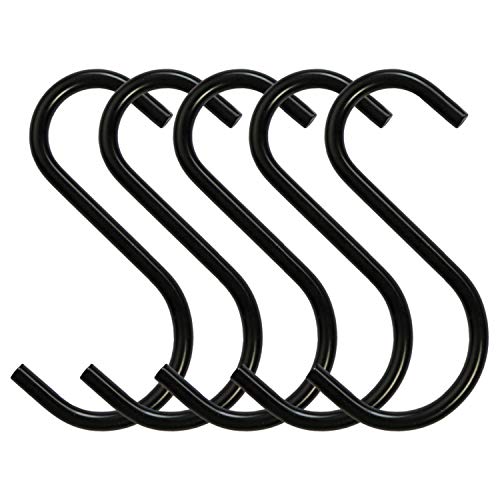 Millennial Essentials Heavy Duty S Hooks Metal S Shaped Hook Black Hanging Hooks 275 Hangers for Kitchenware Pots Pans Plants Bags Towels