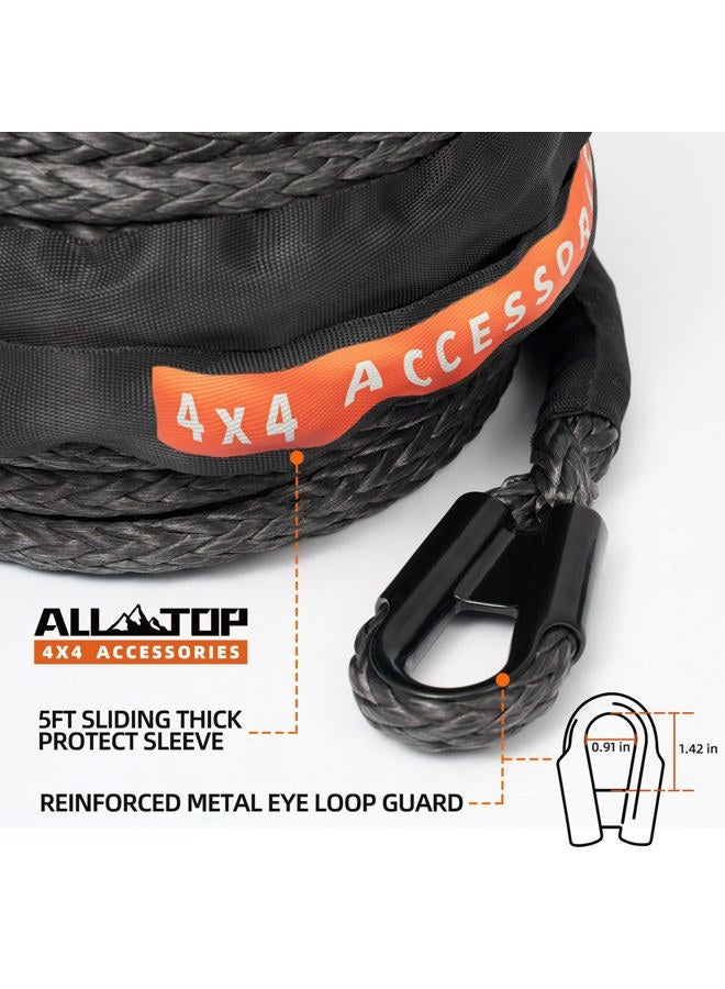 ALL-TOP Synthetic Winch Rope Cable, 1/2" x92ft, 31500LBS Winch Replace Line with Protective Sleeve for Offroad Vehicle SUV Truck - Image 3