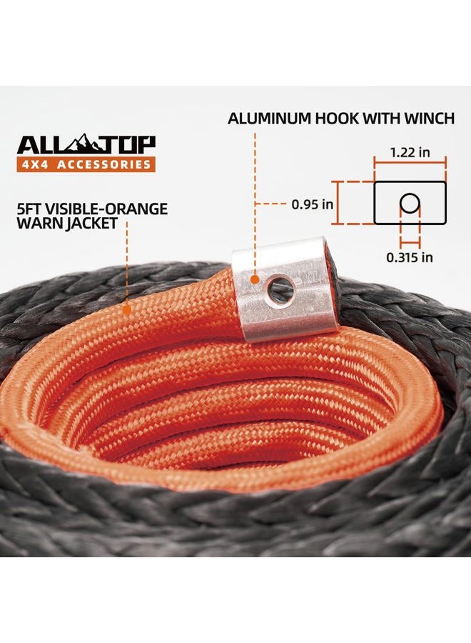 ALL-TOP Synthetic Winch Rope Cable, 1/2" x92ft, 31500LBS Winch Replace Line with Protective Sleeve for Offroad Vehicle SUV Truck - Image 4