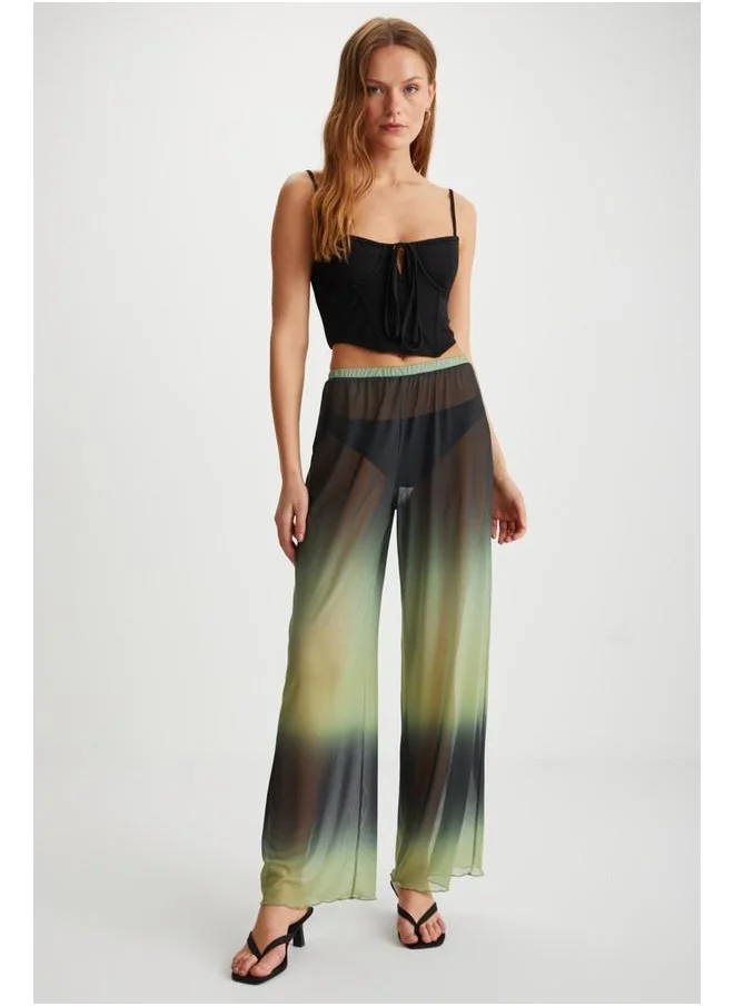 GRIMELANGE Grimelange Arista Women's Summer Tulle Black - Green Pants