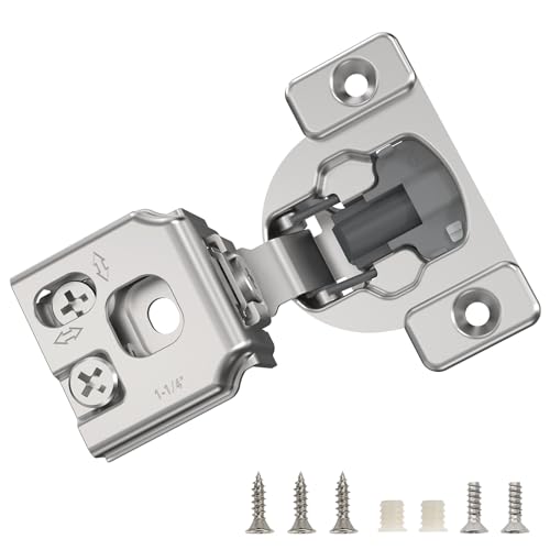 Furniware 10 Pieces 114 Overlay Concealed Face Frame Hinges 105 Open Angle 4 Level Soft Close Screw On Compact Cabinet Hingefor Face Frame Door Soft Close OnOff Switch Self Closing - Image 1