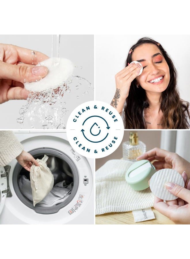 LastObject LastRound® 7 Sustainable Reusable Cotton Rounds for Facial Cleansing – Zero-Waste Eco-Friendly Makeup Remover Pads for All Skin Types with Travel Storage Case - Image 2