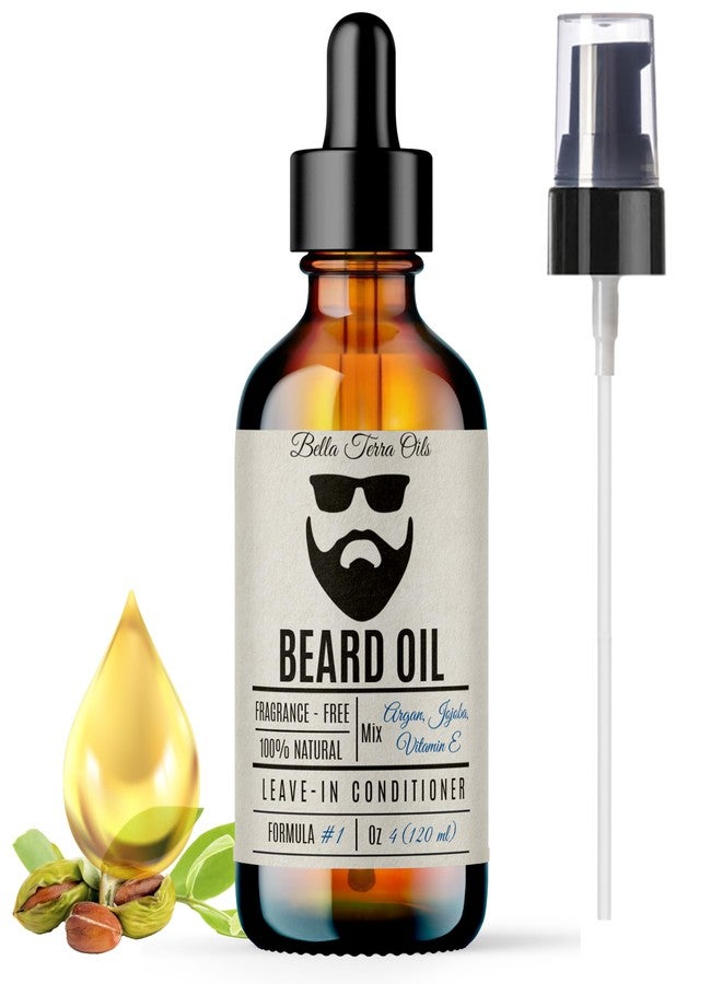 Bella Terra Oils - Beard Oil 4oz - Crafted with Genuine Natural Organic Vitamin E, Organic Jojoba & Argan, Classic Anti-Friz Formula, Elevating Beard Luster & Care - Image 1