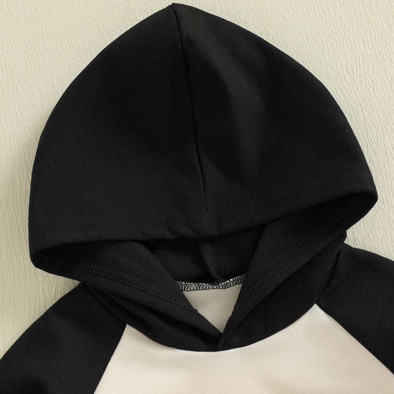 Thorn Tree Baby Boy Valentines Outfit Hooded Sweatshirt Bubble Romper Newborn Sweater Infant Onesie Hoodie (Black, 0-3 Months) - Image 5
