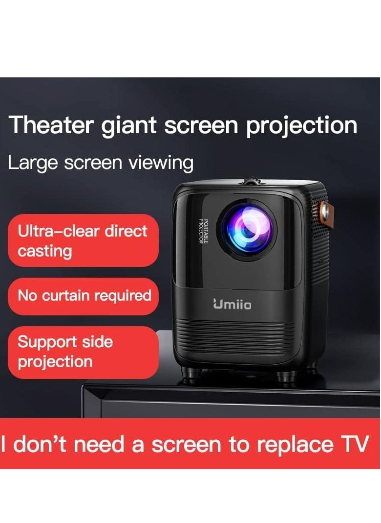 Umiio - Projector A008 Intelligent Screen Projector 5G WiFi Bluetooth Quadrangle Trapezoid 1080P Android Projector For Move Music TV Game Casting - Image 1