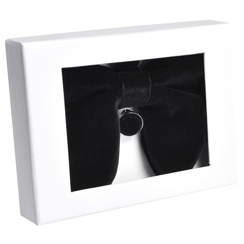 GUSLESON Solid Black Bow Ties For Men Velvet Pre-tied Bowtie and Pocket Square Cufflink Sets Adult Gifts (0571-18) - Image 5