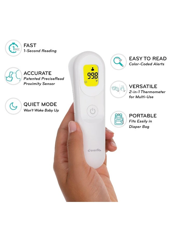 evenflo Preciseread Touchless Forehead Thermometer For Adults, Children, Babies, Food And Liquids – Accurate, Fast, No Contact, With Color-Coded Results - Image 3