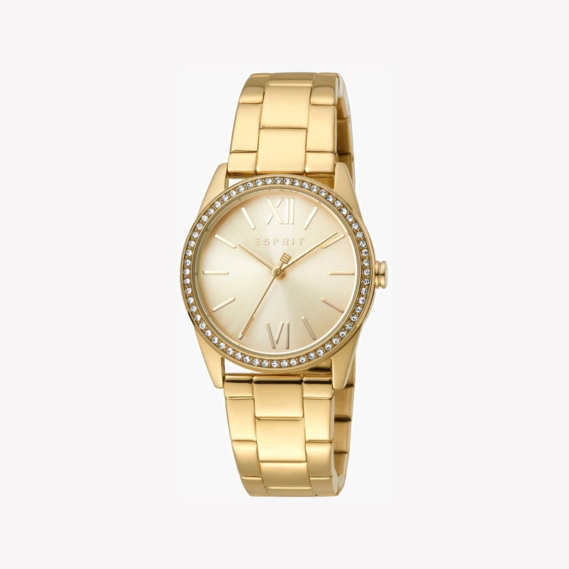 ESPRIT Women's Gold Stainless Steel Watch, Champagne Dial|ES1L219M0065 - Image 1