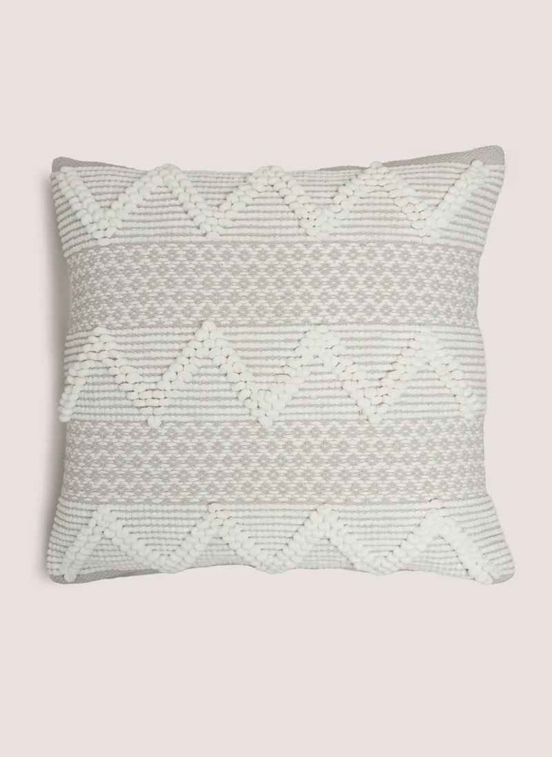Matalan Grey Bobble Woven Cushion