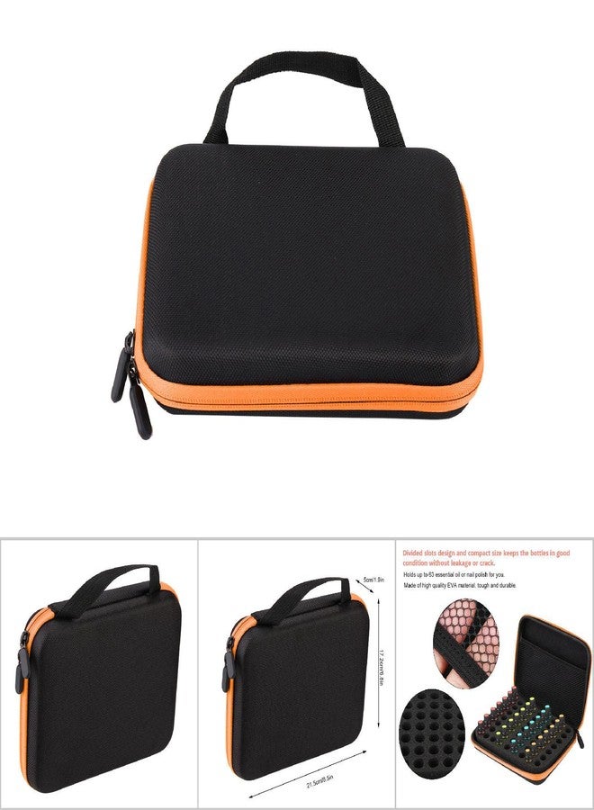 GOTOTOP Essential Oil Storage Holder Carrying Case, Essential Oils Box Holds 63 Bottles for Oils, Essential Oil Travel Bag,8.5x6.8x1.9 inch (Bright Orange) - Image 4