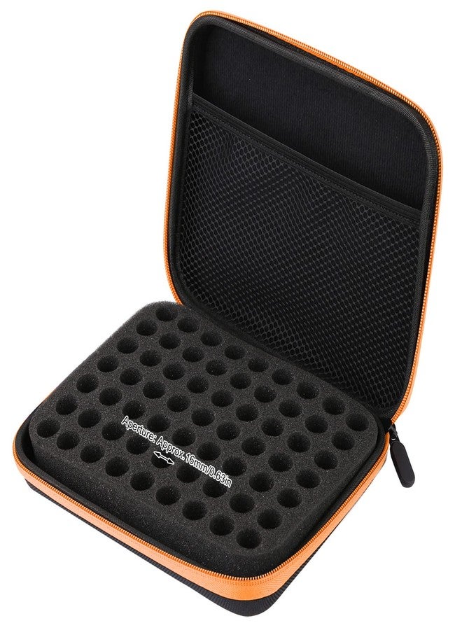 GOTOTOP Essential Oil Storage Holder Carrying Case, Essential Oils Box Holds 63 Bottles for Oils, Essential Oil Travel Bag,8.5x6.8x1.9 inch (Bright Orange) - Image 2