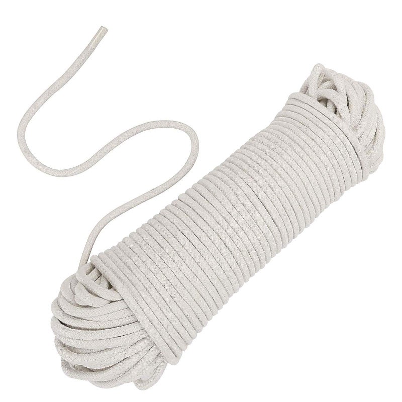 ZOENHOU 164 ft 14 in Natural Cotton Rope White Solid Clothesline Rope for Laundry Line DIY Crafts Art Projects Garden Decor