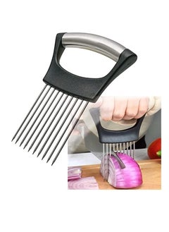 Stainless Steel Onion Holder for Slicing Onion Cutter for Slicing and Storage of Onions Avocados Eggs and Other Vegetables