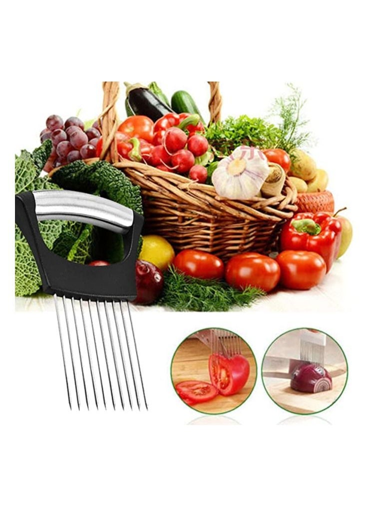 Generic - Stainless Steel Onion Holder for Slicing Onion Cutter for Slicing and Storage of Onions Avocados Eggs and Other Vegetables - Image 1