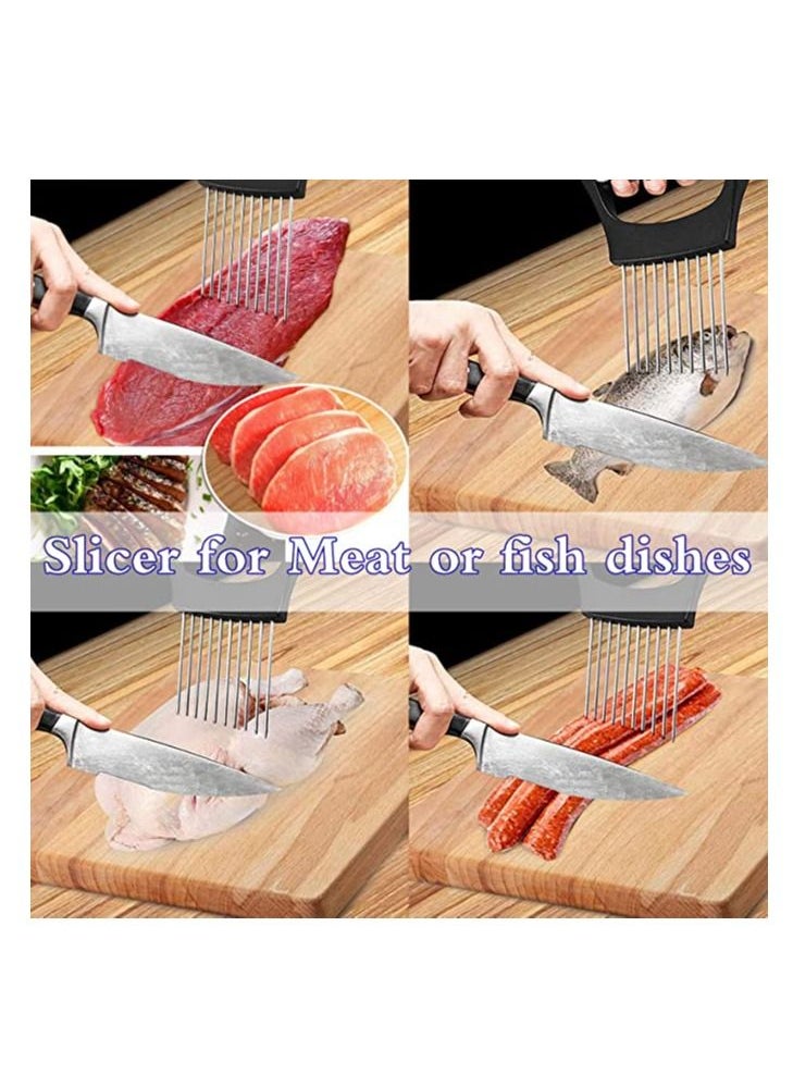 Generic - Stainless Steel Onion Holder for Slicing Onion Cutter for Slicing and Storage of Onions Avocados Eggs and Other Vegetables - Image 1