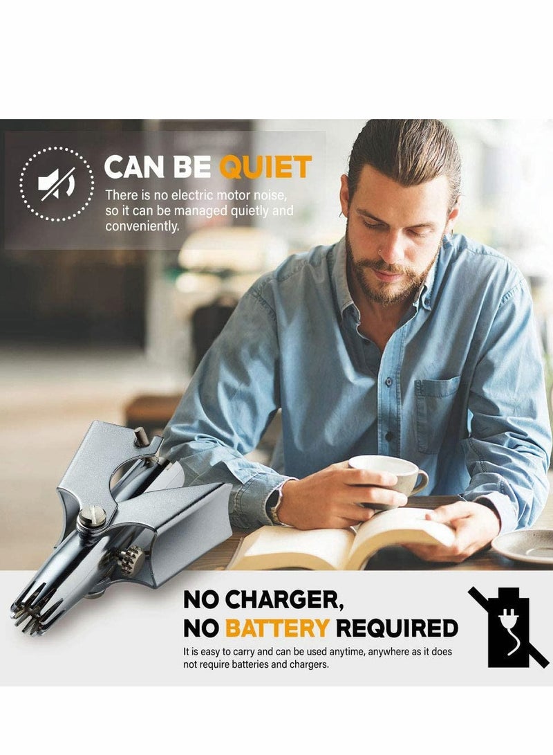 KASTWAVE Nose Hair Trimmer, Manual Nose Hair Trimmer, Nose & Ear Hair Clipper, Unisex, No Battery, Painless, Stainless Steel, Waterproof (Sliver) - Image 4