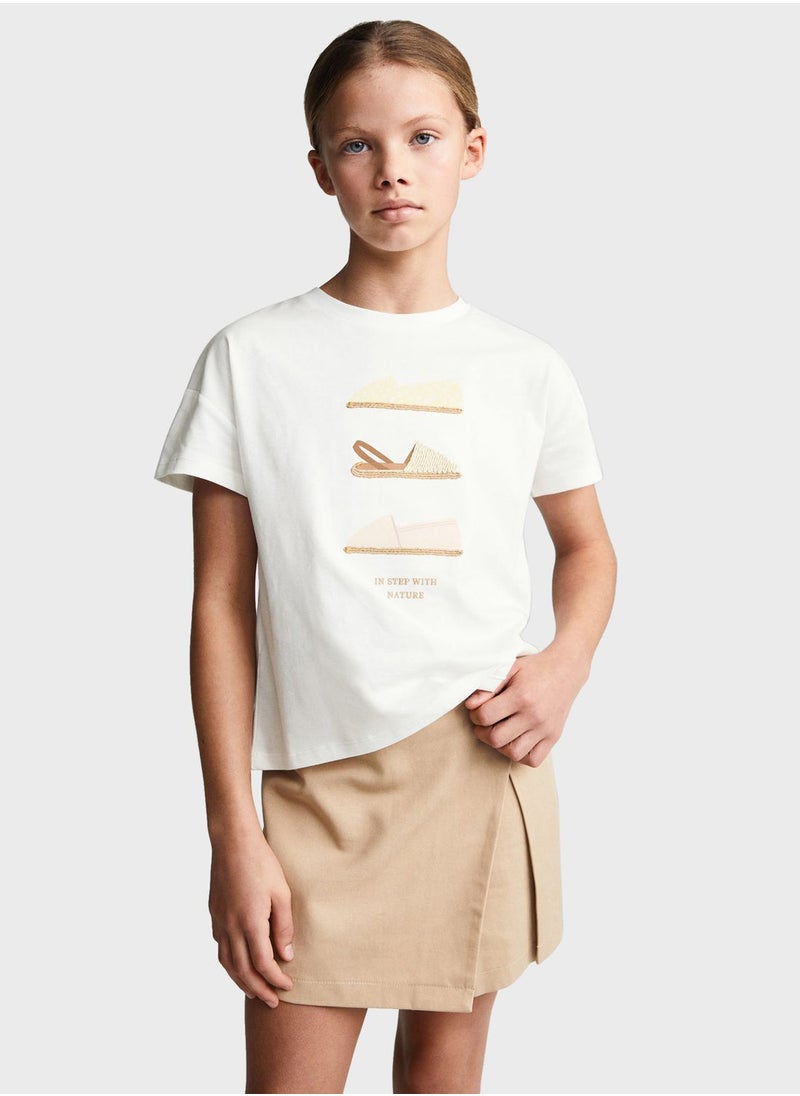 MANGO - Kids Graphic Crew Neck T-Shirt - Image 1