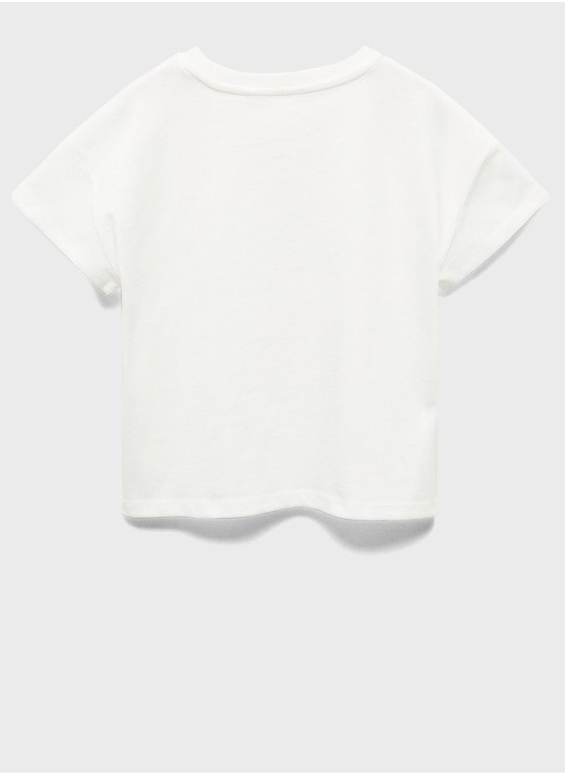 MANGO - Kids Graphic Crew Neck T-Shirt - Image 1