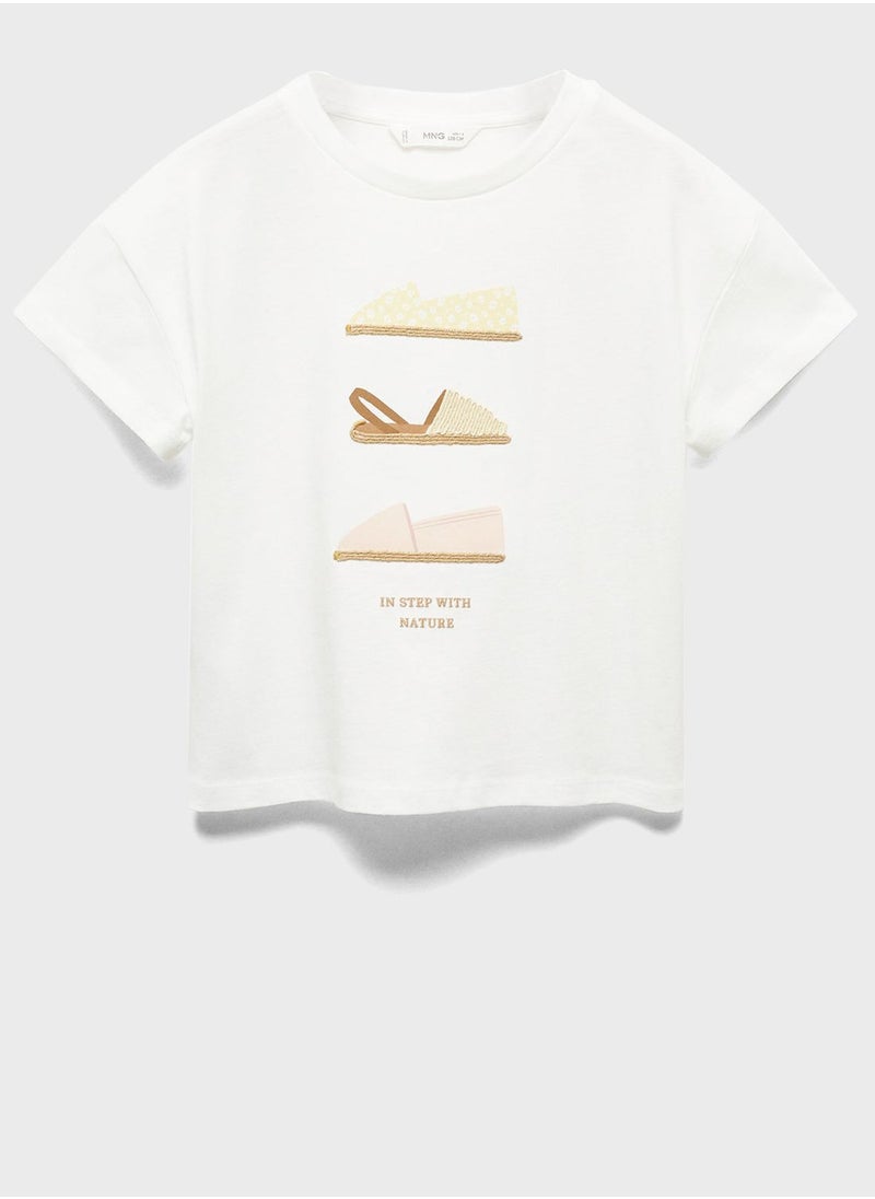 MANGO - Kids Graphic Crew Neck T-Shirt - Image 1