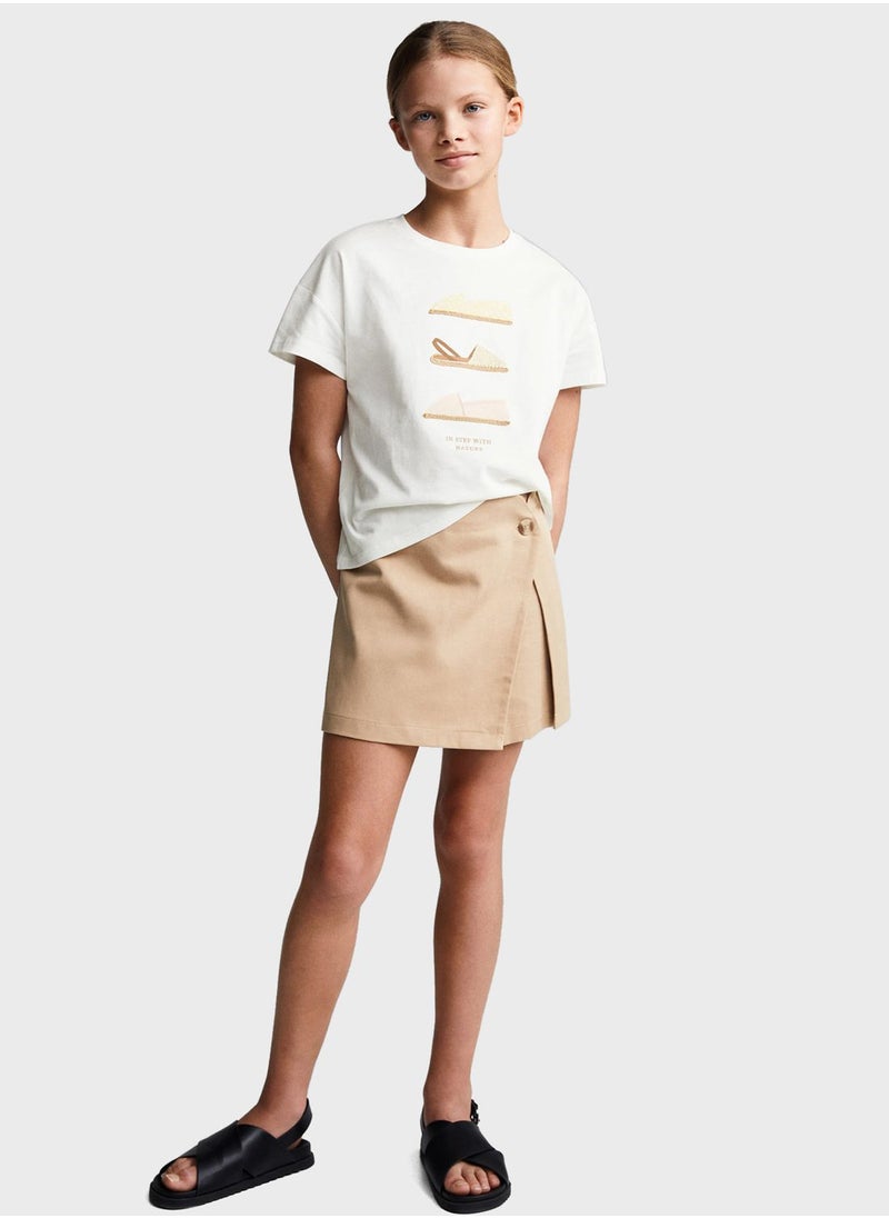 MANGO - Kids Graphic Crew Neck T-Shirt - Image 1