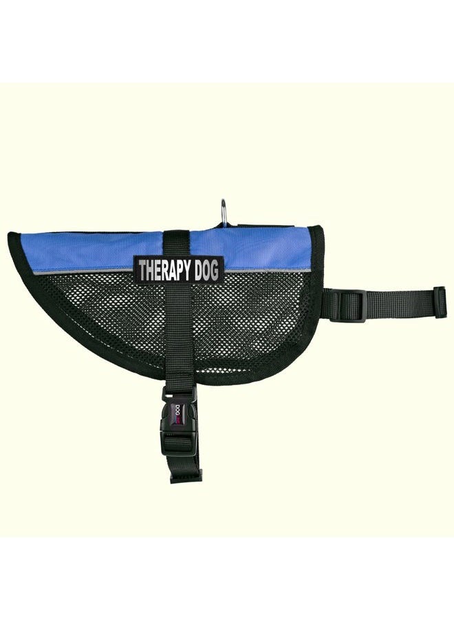 Dogline MaxAire Multi-Purpose Mesh Vest for Dogs and 2 Removable Therapy Dog Patches, Medium, Blue - Image 3