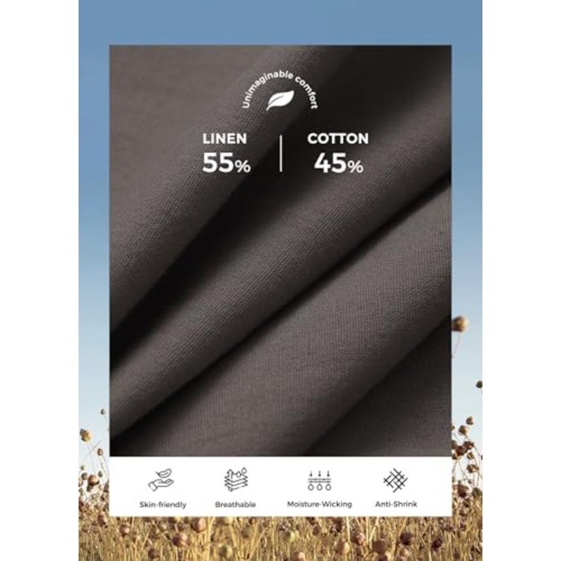 WILLIT Mens Linen Pants Casual Drawstring Lightweight Pants Cotton Linen Lounge Beach Summer Pants 30 - Image 5