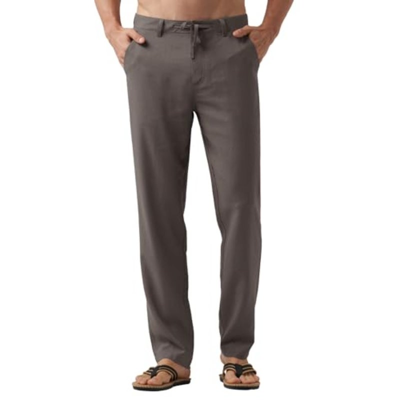 WILLIT Mens Linen Pants Casual Drawstring Lightweight Pants Cotton Linen Lounge Beach Summer Pants 30 - Image 1
