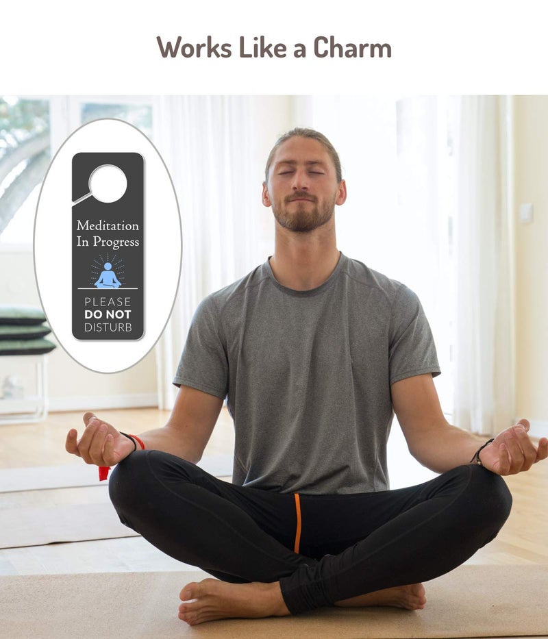 Al Raied ARS® 2 Pack Meditation Door Hanger - Do Not Disturb Sign, 9.3"x3.5" PVC Plastic - Image 3