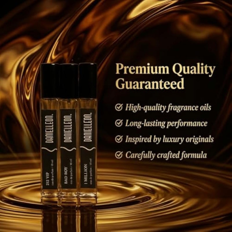 Daniel Leon Men's Perfume Set 3 x 10ml - 212 VIP, 1 Million & Bad Boy Inspired Fragrance Collection - Long Lasting Eau de Parfum - Mini Travel Size Gift Set for Men - Image 4
