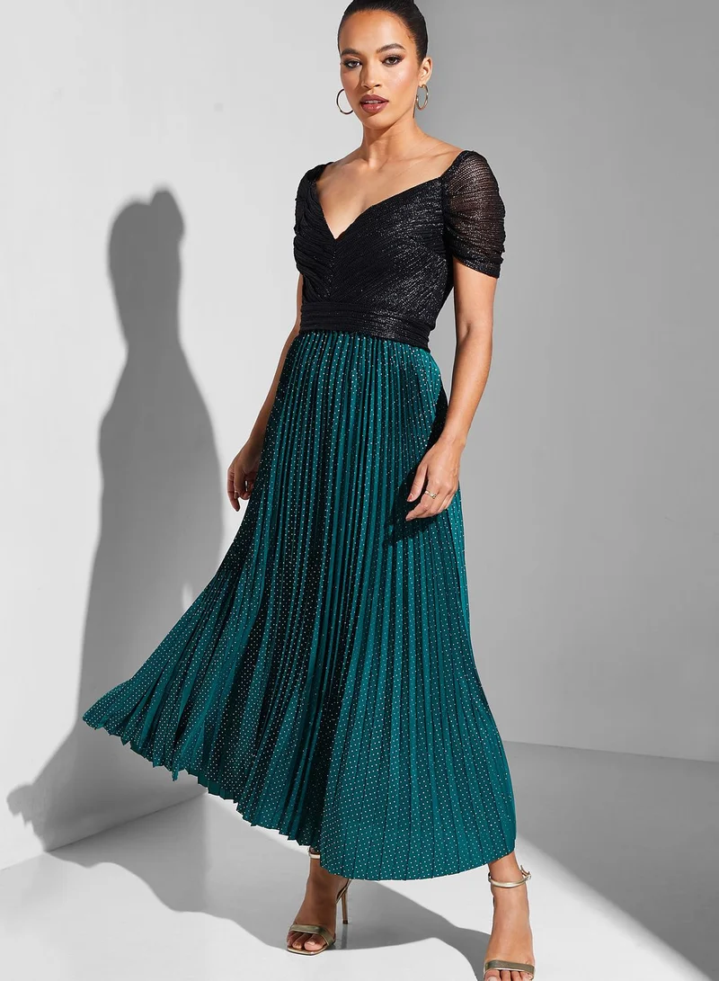 Threadz by Ajooni Sweetheart Neck Tiered Dress