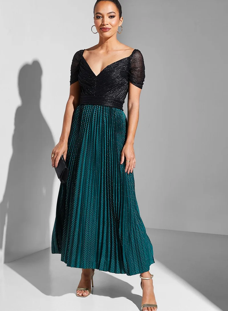 Threadz by Ajooni Sweetheart Neck Tiered Dress