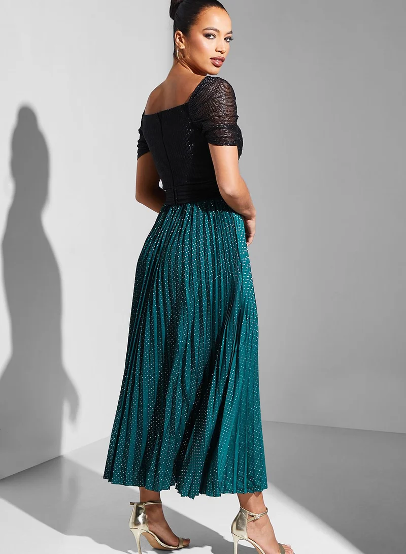 Threadz by Ajooni Sweetheart Neck Tiered Dress