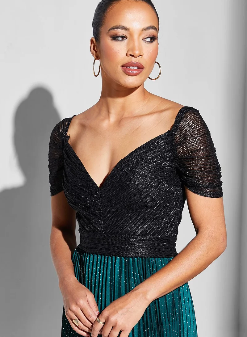 Threadz by Ajooni Sweetheart Neck Tiered Dress