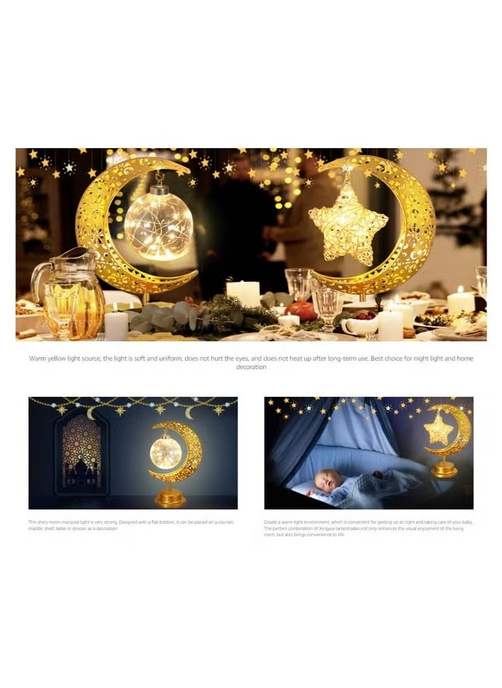 Ramadan Decorations LED Decorative Light Moon Star Table Lamp, Cordless Ramadan Moon Shape Desk Lamp, Bedside Table Night Light for Bedroom Dining Living Room Party Nursery Office Decor - https://f.nooncdn.com/p/pzsku/Z042FF0B1452EBF8E8066Z/45/_/1739506557/9b981b11-7c06-4068-840c-dd07764c27f2.jpg?width=original