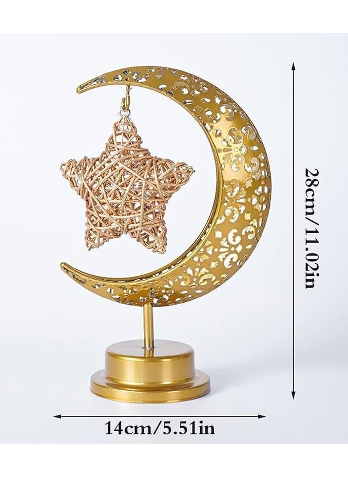 Ramadan Decorations LED Decorative Light Moon Star Table Lamp, Cordless Ramadan Moon Shape Desk Lamp, Bedside Table Night Light for Bedroom Dining Living Room Party Nursery Office Decor - https://f.nooncdn.com/p/pzsku/Z042FF0B1452EBF8E8066Z/45/_/1739506561/9936fc71-575f-49d2-b3e8-c596a098bd1b.jpg?width=original