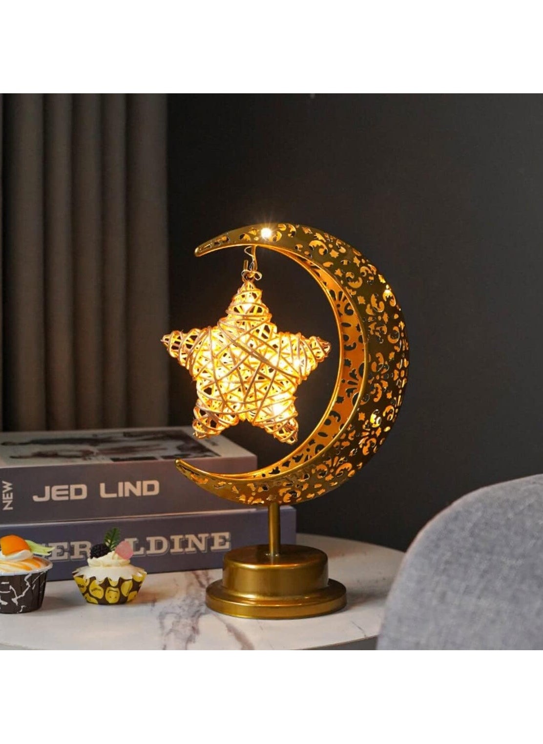 Ramadan Decorations LED Decorative Light Moon Star Table Lamp, Cordless Ramadan Moon Shape Desk Lamp, Bedside Table Night Light for Bedroom Dining Living Room Party Nursery Office Decor - https://f.nooncdn.com/p/pzsku/Z042FF0B1452EBF8E8066Z/45/_/1739506567/636bf125-fc68-4be1-bc2f-3a564c2f4ae6.jpg?width=original
