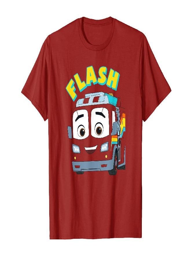 Disney - Disney Firebuds Flash Firetruck Big Character C2 T-Shirt - Image 1