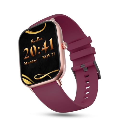 PunnkFunnk NovoLux HD Display Smartwatch for Men & Women | Bluetooth Calling | Heart Rate | Sleep Monitor | 113+ Sports Modes | Step Counter | IP67 Waterproof Smartwatch for Android & iOS - (Maroon) - Image 1