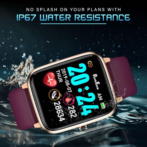PunnkFunnk NovoLux HD Display Smartwatch for Men & Women | Bluetooth Calling | Heart Rate | Sleep Monitor | 113+ Sports Modes | Step Counter | IP67 Waterproof Smartwatch for Android & iOS - (Maroon) - Image 4