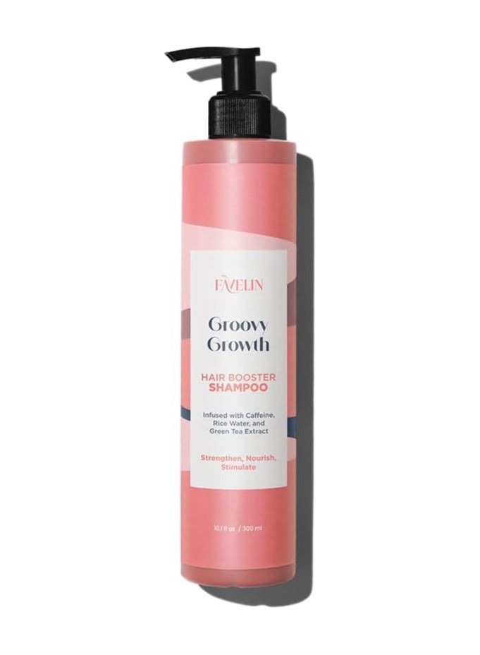 Groovy Growth Hair Booster Shampoo Infused with Caffeine, Rice water,and Green Tea Extract Strengthen, Nourish, Stimulate 300 ml