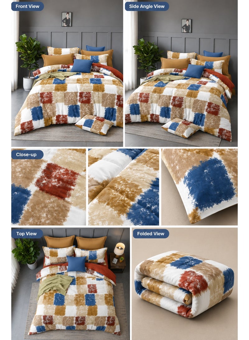 Modern Colorful Printed Comforter Set Single Size 160×245 cm with Flat Bedsheet & Pillow Covers - Image 2