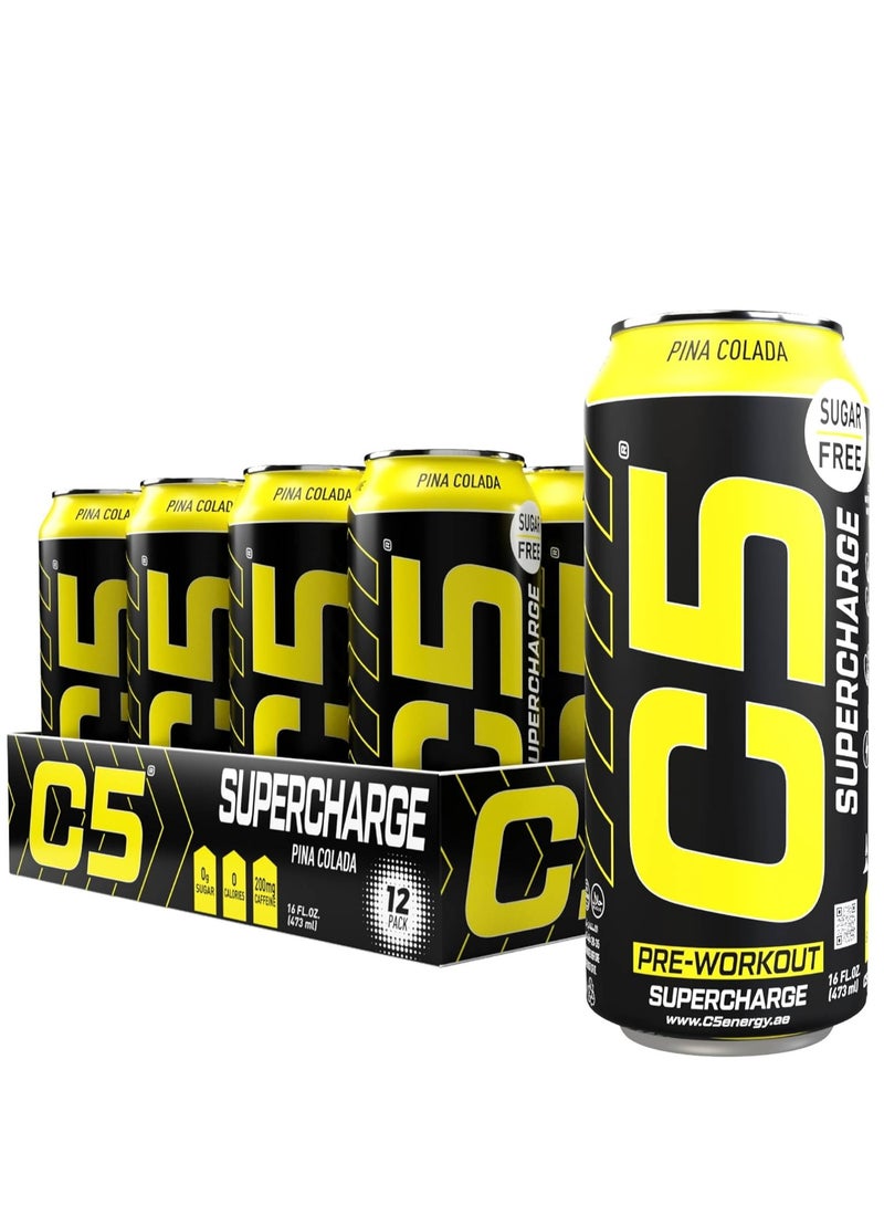 C5 SUPERCHARGE Sugar Free Pina Colada 473ml  Pack of 12 - Image 1