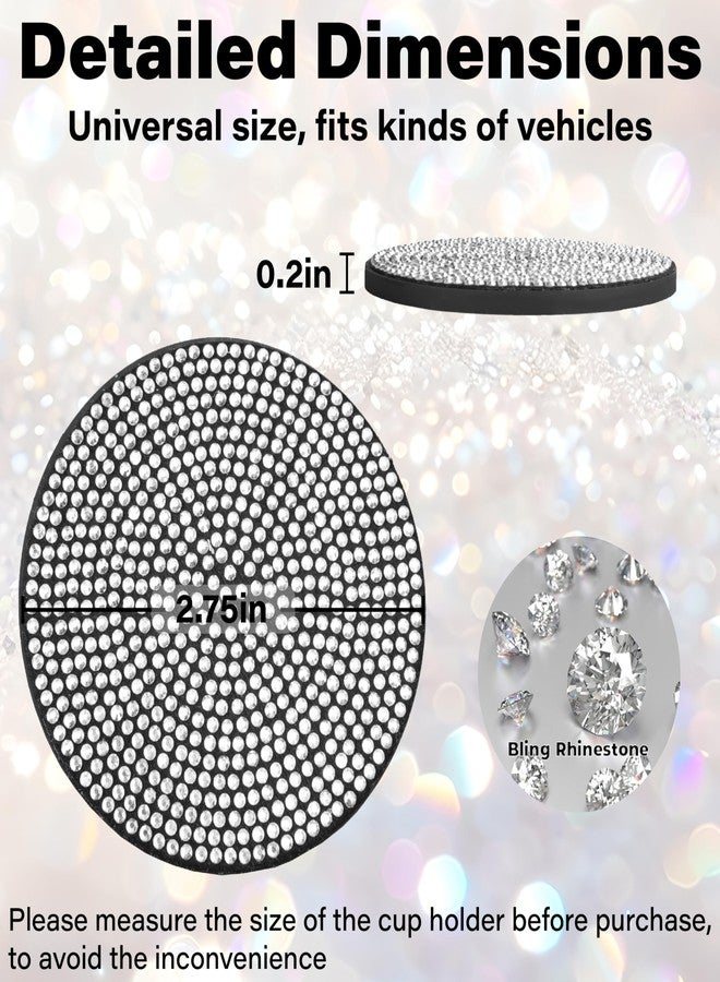 BFXM 2 PCS Car Cup Coasters, Universal Cup Holder Coaster for Car Interior Accessories, Bling CupHolders Insert for Women Non-Slip Silicone Car Cup Holder Coasters for Jeep Hyundai Kia Toyota Subaru - Image 2