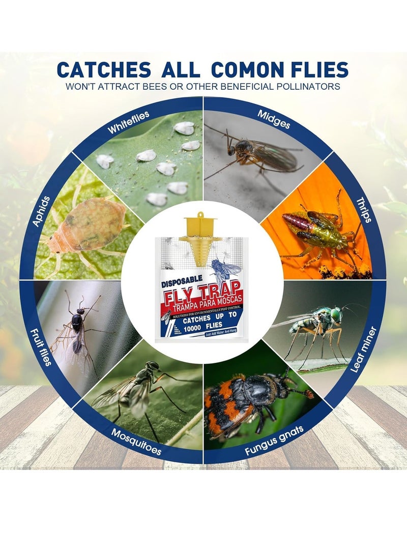 SOLARAE Fly Traps Outdoor Hanging 4 Pcs Home Fly Bags Outdoor Disposable Fly Killer with Natural Attractant Large Fly Trap Bag Bug Catcher Flying Insect Trap for Backyard Balcony Patio Camping - Image 4